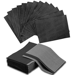 Dental Slabbetjes - PEPAX 50 stuks tattoo tandheelkundige slabbetjes 45,5 x 33 cm 3-laags waterdichte tattoo tafelhoezen lade schone pad multifunctionele zwarte tattooslabbetjes