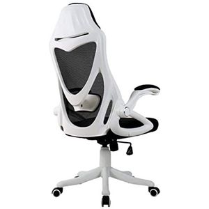 Taakstoel Computerstoel E-sport Bureaustoel Thuis Vrije Tijd Comfortabel Kan Liggen Lift Draai Zittende Stoel (Color : White)