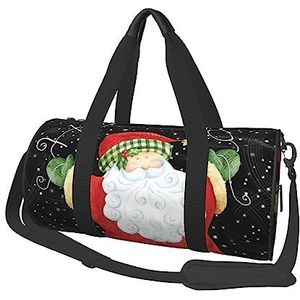 Merry Christmas Santa Travel Duffel Bag Gym Tote Bag Lichtgewicht Bagage Tas voor Weekender Sport Vakantie, Zwart, Eén maat