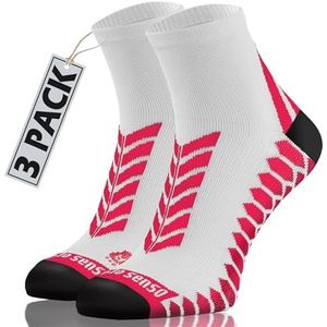 Sesto Senso Sportsokken Katoen 3 Paar Dames Heren Korte Sport Sokken Hardloopsokken 43-47 wit