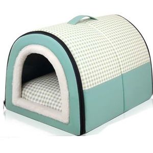 Danchen Hondenbed huis, 2-in-1 groot igloohuis voor huisdieren, met kalmerend verwijderbaar kussen, waterdicht, antislip, opvouwbaar, angst voor honden, puppy's, katten, konijn (M: 45 x 32 x 35 cm,