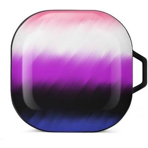 Genderfluid Pride LGBT vlag oordopjes hoesje compatibel met Samsung hard shell beschermhoes zwart stijl