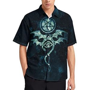Evil Eye Hawaiiaans shirt voor heren, zomer, strand, casual, korte mouwen, button-down shirts met zak