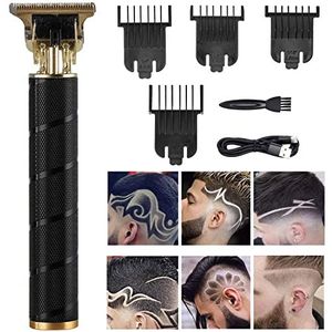 Professionele tondeuse voor mannen en vrouwen, draadloze oplaadbare tondeuse, metalen body cutting verzorgingsset, baardscheerapparaat, kapperszaak (zwarte draad)