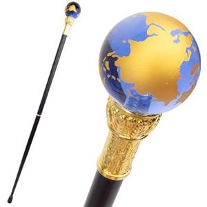 36,8 Inch Transparante Blauwe Gouden Bal Wandelstok, Mode Decoratieve Wandelstok Gentleman Elegante Cosplay