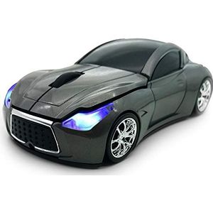 TDRTECH Draadloze Auto Muis 2.4 Ghz 3D DPI 1600 Cool Sport USB Gaming Muis Muizen voor PC Computer Laptop Notebook Grijs