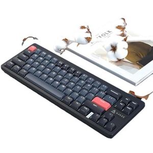 QPSJXN Ultradun, mechanisch Bluetooth-toetsenbord, draadloos, 68 kort, met notitieboekje (Qing Swich HLH)