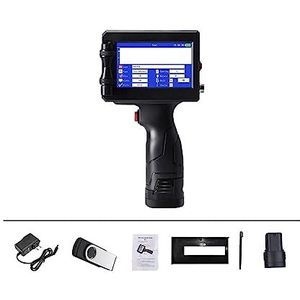 Handbediende Inkjetprinter, 12.7mm Label Printer QR Bar Batch Code Datum Nummer Logo Vervaldatum Handheld Inkjet Printer 24 Talen Draagbare Slim Sneldrogend Printen (Color : Without cartridge, Size