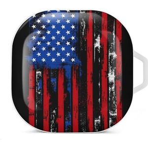 Usa noodlijdende vlag oordopjes hoesje compatibel met Samsung hard shell beschermhoes witte stijl