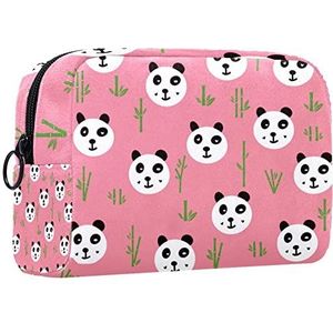 Cosmetische tas voor dames,kleine make-uptas voor portemonnee,Roze originele pandaplant,Cosmetische reistas,make-uptasje