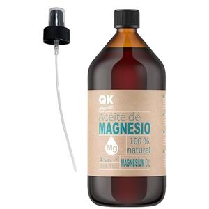 Magnesium olie spray 100% puur (1Ltr.) - BIO CERTIFICAAT- Ideaal voor atleten, gewrichten, spierontspanning, massages