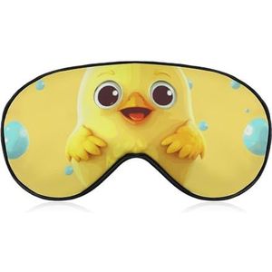 Schattig geel slaapmasker voor kippen, licht blokkerend oogmasker, comfortabel en zacht, oogbedekking met elastiek, geschikt voor mannen en vrouwen, geschikt voor reizen en slapen