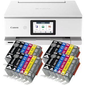 IC-Office TS8751 multifunctionele inkjetprinter 3-in-1 (printen, kopiëren, scannen, SD-kaart, duplex, WLAN, AirPrint) wit + 24 XXL inktpatronen