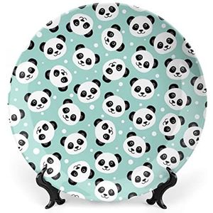 Leuke Panda Grappige Bone China Decoratieve Plaat Keramische Platen Craft Met Display Stand Decoratie Voor Thuiskantoor Muur