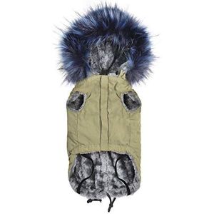 Record Anorak donsjack voor honden, jas, sweatshirt, 35 cm, met capuchon met bont