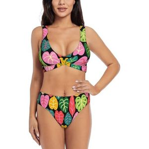 Zelinge Bikinisets met hoge taille voor dames, 2-delige badpakken, twist-front badpak S-XXL