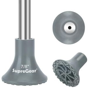 supregear Wandelstok Vervangende Tip, Extreme Grip Antislip Grijs Rubberen Punt voor Alle Terreinen, Geschikt voor Vouwbare, Offset, Quad Pod/Tripod Wandelstokken Accessoire, 22 mm