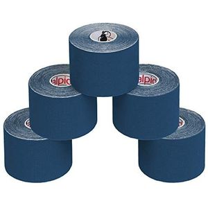 ALPIDEX 5 Stuck Kinesiology Tape Veel kleuren 5 m x 5 cm Toepassingsfolder Elastisch Waterdicht Huidvriendelijk Fysio Spier Tape Set, Kleur:Donkerblauw