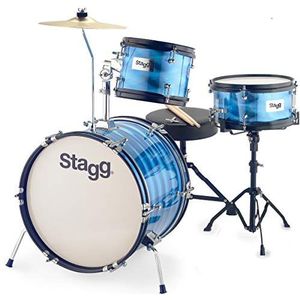 Stagg 3-delige Junior Drum Kit Set met Hardware - 16"" - Blauw
