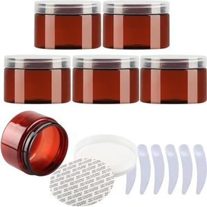 SDGBCXD, Set van 6, 100 ml blauwe plastic zalfpotjes, cosmetische potten met doorzichtige deksels, containers for toiletartikelen ，Cosmetische potten(Blauw,80ml)