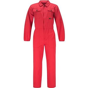 BWOLF Anax werkoverall voor heren, overall, werkkleding, 100% katoen, met 5 zakken, rood, XL