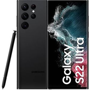 SAMSUNG Galaxy S22 Ultra 5G Android Smartphone zonder SIM, 12GB RAM 512GB, Phantom Black 2022 [Italiaanse versie] (gereviseerd)