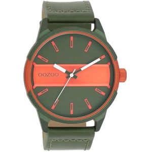 Oozoo Timepieces C11230_C11234_Parent herenhorloge | hoogwaardig herenhorloge | analoog herenhorloge, groen/neonoranje (aluminium)