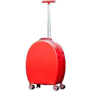 20''Rolling Bagage Set Student Trolley Koffer Op Wielen Cartoon Leuke Afgeronde Bagage for Meisjes Handbagage Koffer (Color : 20 inch Red)