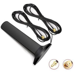 5G antenne versterker 12dbi compatibel met Hua-wei Wifi Router Modem 600-6000MHz 4G 3G GSM ma~netic Base Omni Antenne Adapter SMA Male 3meter (Materiaal : TS9)