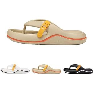 EVA Comfort Cloud Shoes, Non-slip Slide Slippers Outdoor Indoor Couples Shoes, Thong Platform Sandals for Men Women(Khaki,44-45)