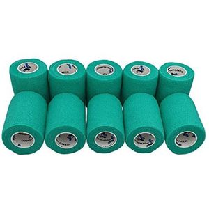 PintoMed - Cohesief verband - Groen - 10 rollen x 7,5 cm x 4,5 m zelfklevend flexibel verband, eerste hulp, verwondingen
