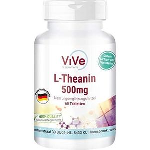 L-Theanine Tabletten - 500mg - 60 Tabletten - HOGE DOSIS - VEGAN - Gemaakt in Duitsland