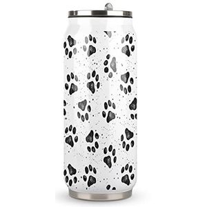 Hond Paw Prints Reizen Mok met Deksel Coke Cup Geïsoleerde Tumbler Water Fles Thee Cup Voor Vrouwen Mannen