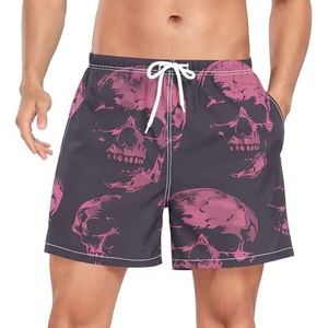 Niigeu Cartoon Sugar Skull Purple mannen zwembroek shorts sneldrogend met zakken, Leuke mode, M