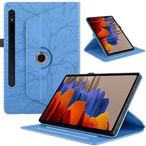 KAVUUN for Samsung Galaxy Tab A7 Lite T220 Tree Life Reliëf Rotatie Lederen Tablet Case (Paars) (Rose Goud) (Rood) enz. (Color : Blue)