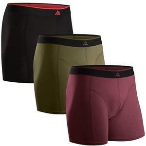 DANISH ENDURANCE Bamboe Boxershorts voor Mannen, Zachte Antibacterieel, met of zonder gulp, 3-Pack Veelkleurig (1xZwart, 1xBordeaux, 1xOlijfgroen) M