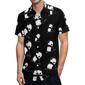 Sad Panda Casual herenoverhemden met korte mouwen en zak, zomer, strand, blouse, top, S