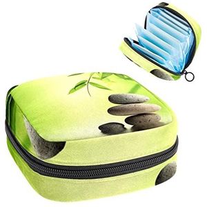 Zen Ston Bamboe,Periode Pouch Draagbaar,Tampon Opbergtas,Tampon Houder voor Portemonnee Vrouwelijke Product Organizer, Meerkleurig, 4.7x6.6x6.6 in/12x17x17 cm