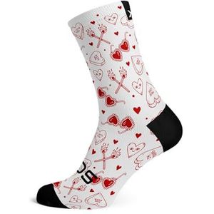 Sox Footwear Valentines Doodles Crew Socks, wit, rood, 38-42