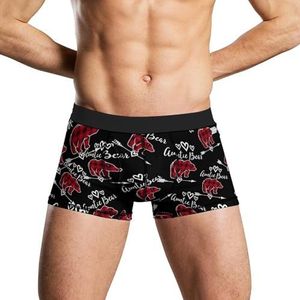 Rode geruite buffel tante beer heren boxer slips zacht ondergoed stretch tailleband trunks panty