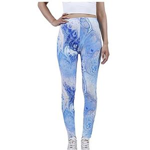 Legging Camouflage Womens for Leggins Graffiti Stijl Slanke Stretch Broek Leger Groene Leggings Deporteert Broek Panty (Color : Ink Blue Floral, Size : Taille unique)