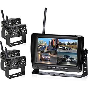 GPS-autonavigatiesysteem, 7 inch auto monitor Ahd Draadloze DVR Weergave Voertuig Auto Scherm Achteraanzicht Vrachtwagen Monitoren Omgekeerde Backup Recorder WIFI-camera Voor auto, vrachtwagen, camper