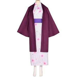 Anime Cosplay Kanroji Badjas Cosplay Kostuum, Kimono-outfits pak Halloween-feestkleding (Color : Blue, Size : XL)