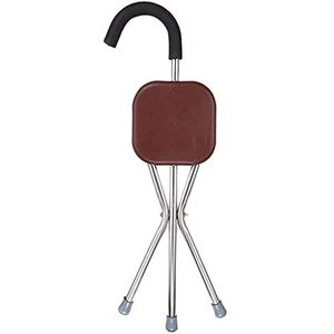 Opvouwbare Kruk Stoel Lopen Benen Riet Kruk Oudere Man Wandelstok Zetels Vier Been Multifunctionele antislip Opvouwbare Wandelstok