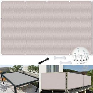 Zeil Zonnescherm 1.2 x 3.3 m Water-En Luchtdoorlatend Maatvast en Praktisch Ademend Schaduw Tarp met Oogjes Voor Tuin, Terras, Camping, Wit