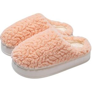 CMBDXZJ Women'S Slippers House Slippers For Women Men Plush Warm Slippers Bedroom Shoes Indoor Slip On Warm Fuzzy Anti-skid Indoor Shoes-orange-36-37