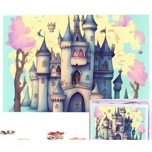 Fairytale kasteelpuzzels gepersonaliseerde puzzel 1000 stukjes legpuzzels van foto's foto puzzel voor volwassenen familie (74,9 cm x 50 cm)