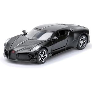 Gegoten lichtmetalen automodel Voor Bugatti 1:32 Automodel Metalen Diecasts & Speelgoedvoertuigen legering auto Decoratie Speelgoed (Color : Matte Bkack)