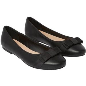 Dorothy Perkins Dames/Dames Parijs Strik Detail Brede Ballerina Flats, Natuurlijk Zwart, 8