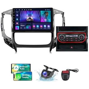 Android 13 Autoradio 2 DIN Compatibel met Mitsubishi L200 5 2015-2019 9 Inch Touchscreen Carplay en Android Auto met Bluetooth/FM RDS/Bediening op het stuur/Achteruitrijcamera(B,NF-2)